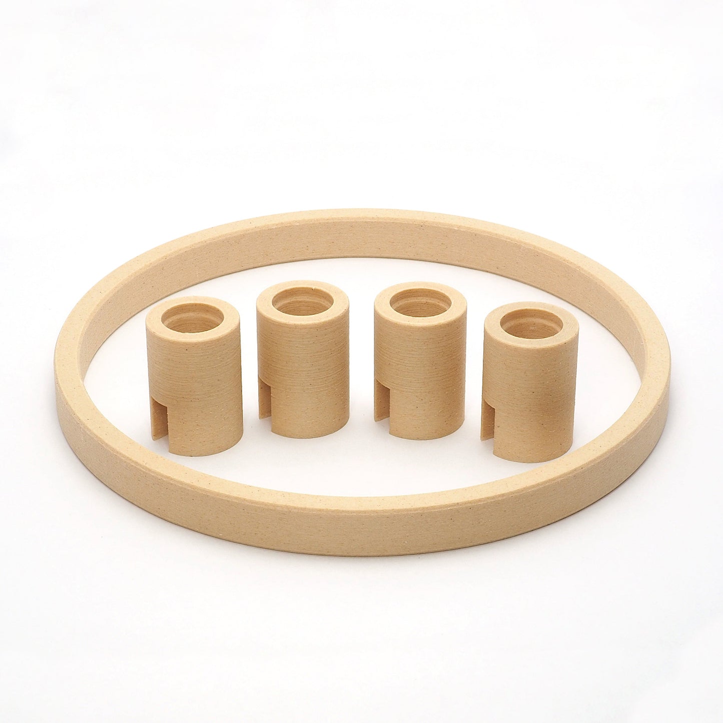 Adventskrans lysestage i birk – bæredygtig 3D print fra Hartli, modulært design med aftagelige lysestager