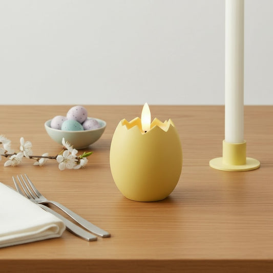 Påskeæg lysestage, gul