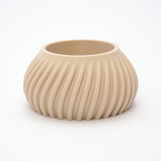 Flute fyrfadsstage i Beige 3,5 cm – mat finish og nordisk formsprog