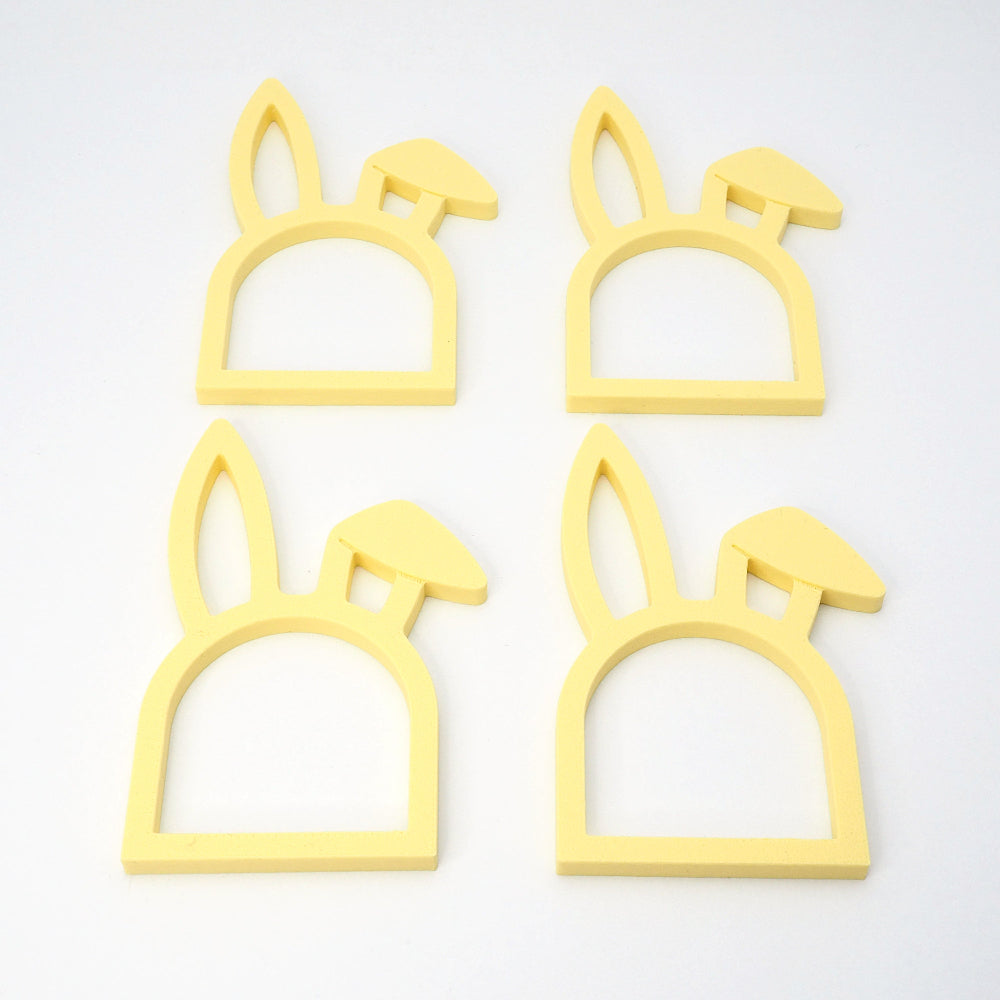 Servietring påskehare, 4-pak, gul