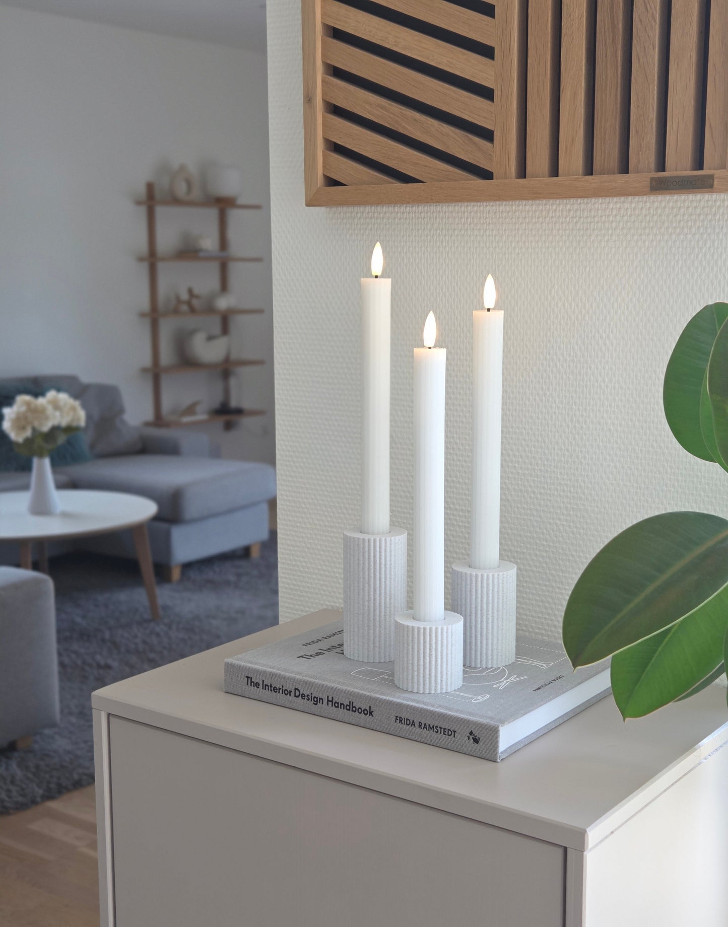 RIBB Lysestagesæt, marmor, H 5/7,5/10 cm