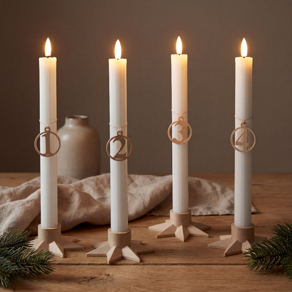 Adventstal lille, sæt med 4