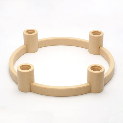 Adventskrans lysestage i birk – 3D printet i bæredygtigt materiale fra Hartli, rund base med fire holdere til kronelys