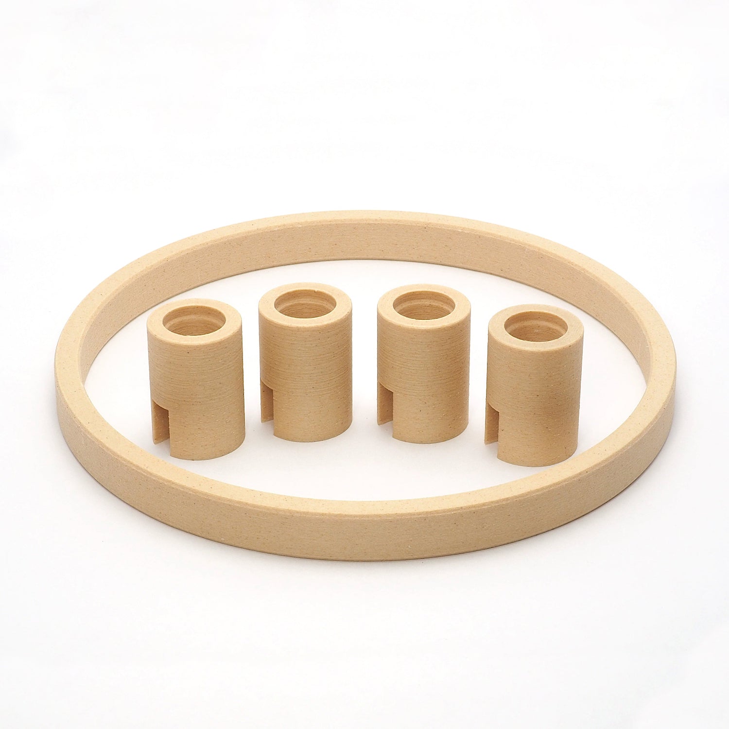 Adventskrans lysestage i birk – bæredygtig 3D print fra Hartli, modulært design med aftagelige lysestager