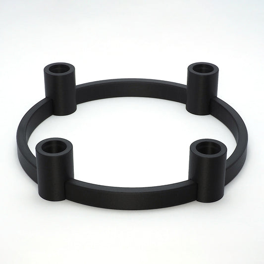 Adventskrans lysestage i sort – rund 3D print base med fire holdere til kronelys fra Hartli