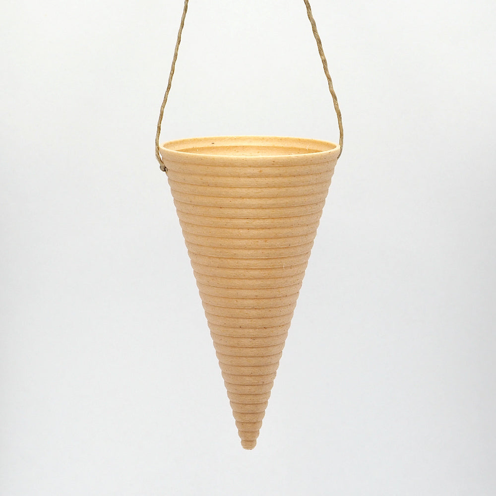 Kræmmerhus, rillet design, sæt af 2, birk, H 9 cm