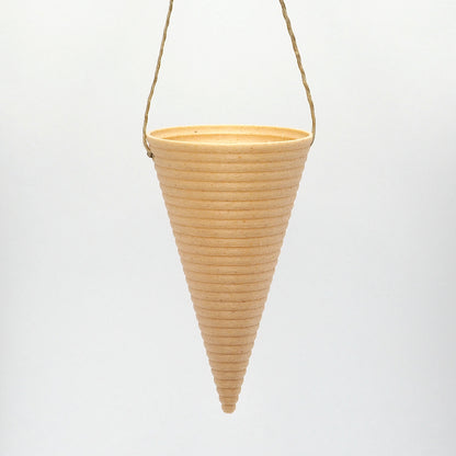 Kræmmerhus, rillet design, sæt af 2, birk, H 9 cm