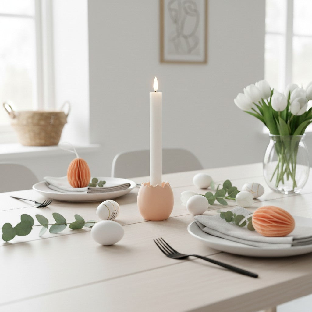 Påskeæg lysestage, rosa