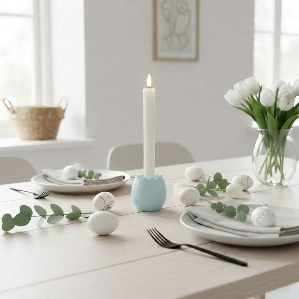 Påskeæg lysestage, blå