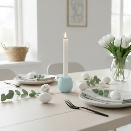 Påskeæg lysestage, blå