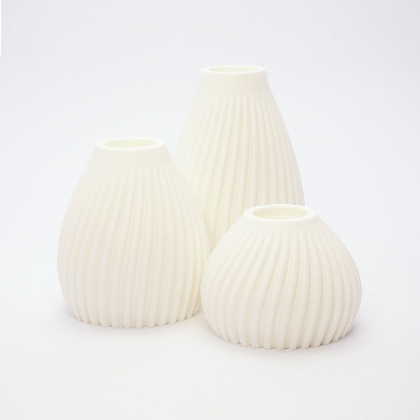 Set af 3 LED lysestager i Hvid – mat overflade, nordisk stil