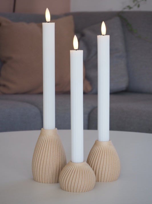 Birk LED lysestager med LED‑lys – naturlig varme og hyggelig atmosfære