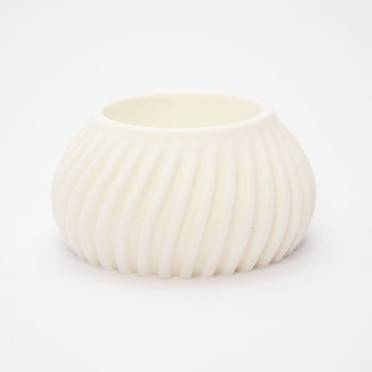 Flute fyrfadsstage i Hvid 3,5 cm – mat finish, nordisk stil