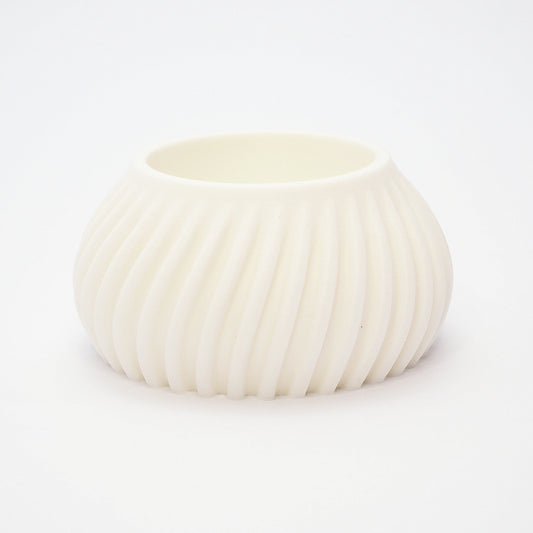 Flute fyrfadsstage i Hvid 3,5 cm – mat finish, nordisk stil