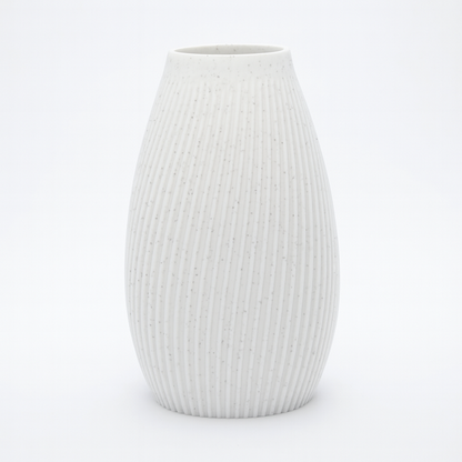 FLUTE Vase marmor – bæredygtig 3D print vase med rillet design fra Hartli
