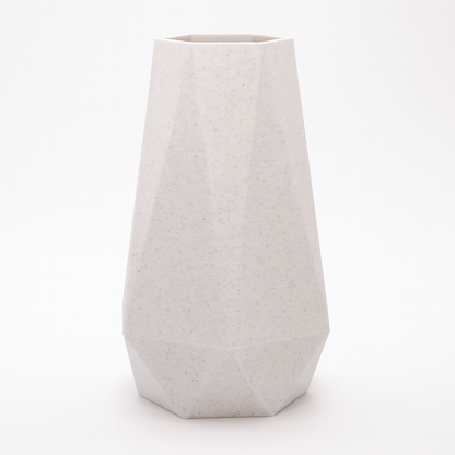 Geometric Vase i Marmor 20/25 cm – steninspireret nuance og facetteret form