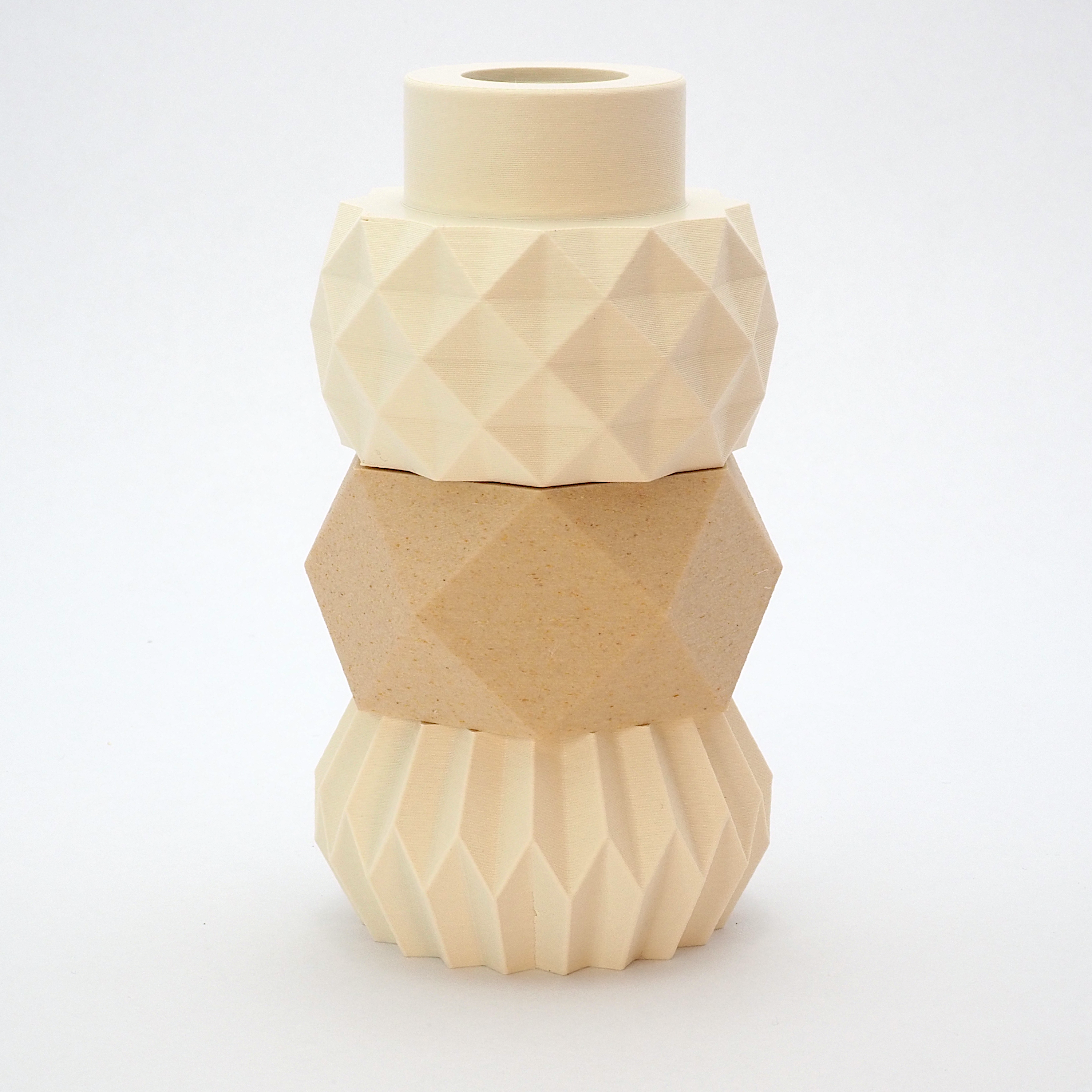 MODUL Lysestager, cream, H 12,5 cm