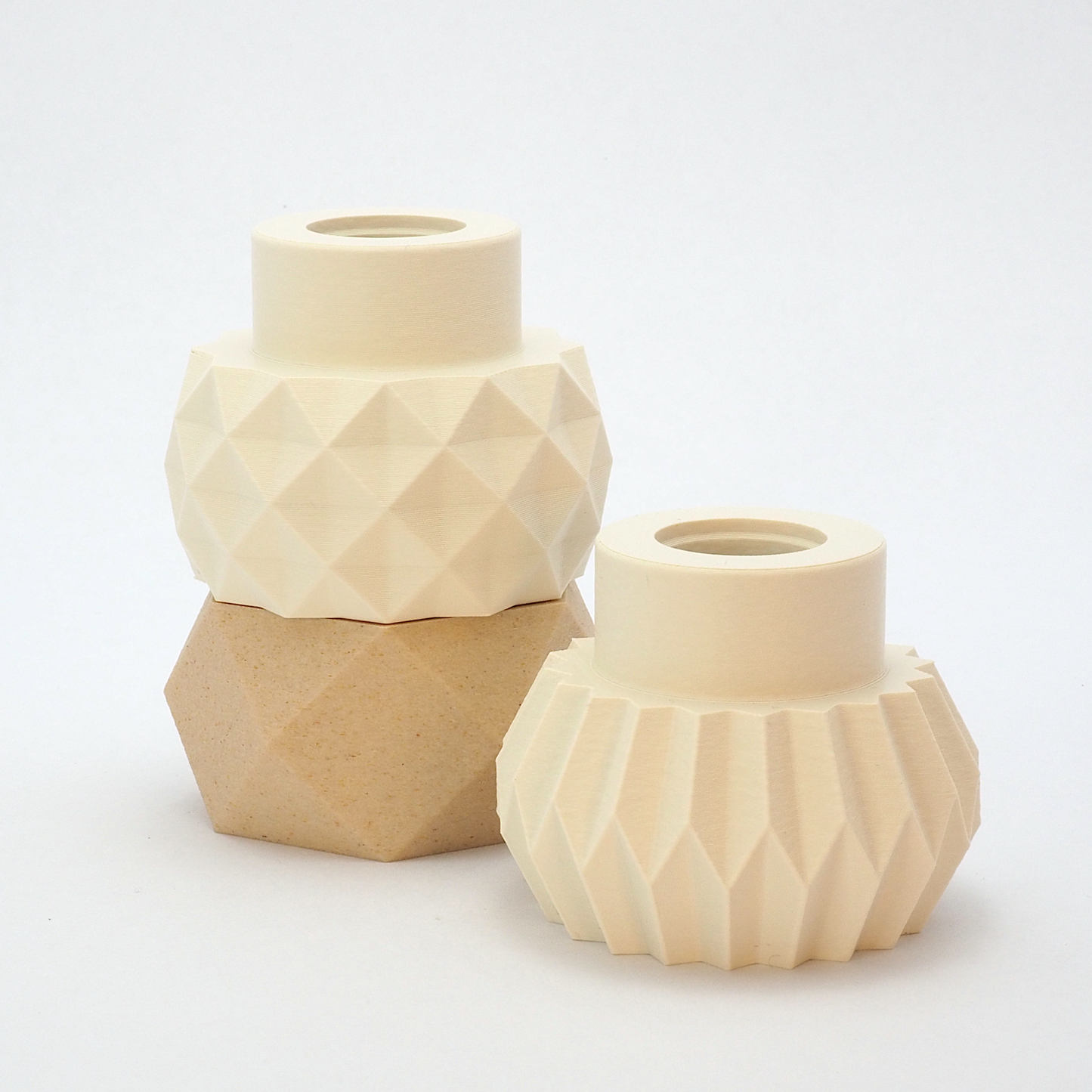 MODUL Lysestager, cream, H 12,5 cm