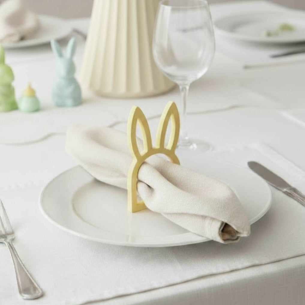 Servietring påskehare, 4-pak, gul