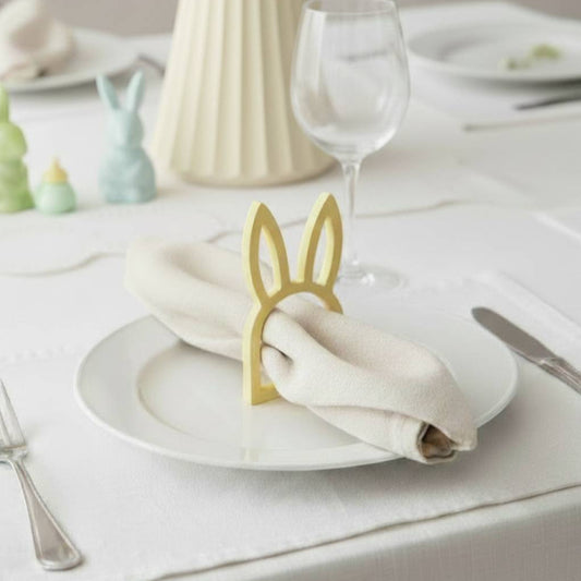 Servietring påskehare, 4-pak, gul