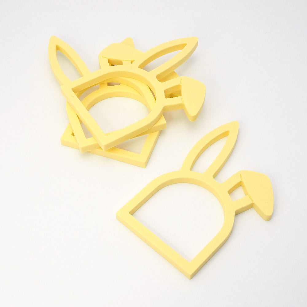 Servietring påskehare, 4-pak, gul