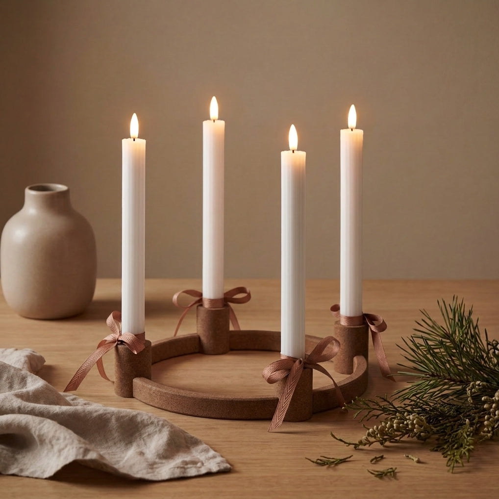Adventskrans lysestage i valn til LED kronelys i moderne designd