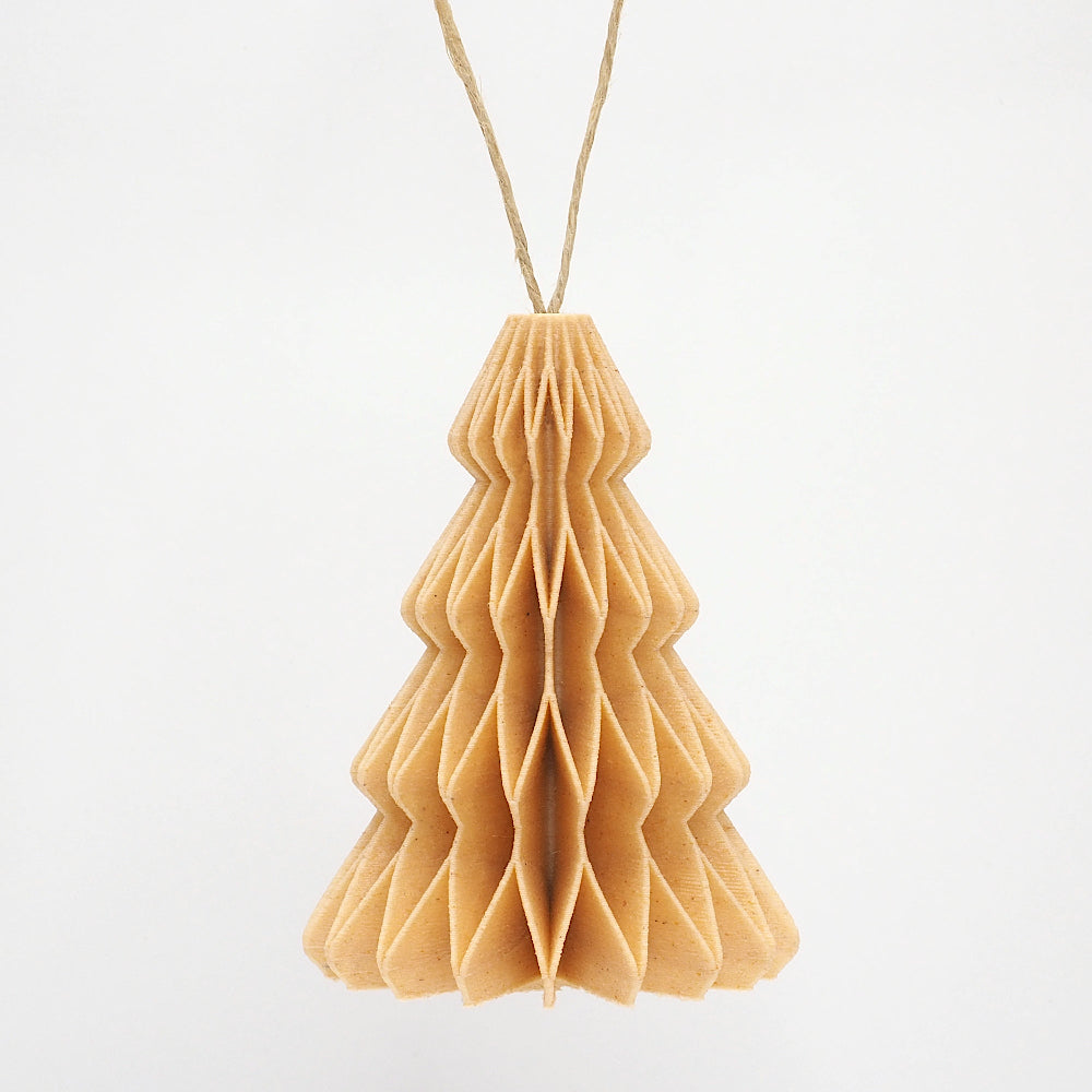 Birk farve honeycomb ornament formet som juletræ – julepynt til træet