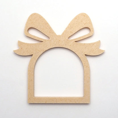 Birk farve servietring med sløjfe design, perfekt til jule som juleservietring til borddækning. 