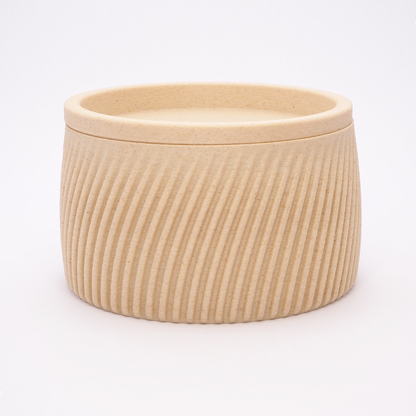 Flute opbevaringsboks i birk 5/7 cm – naturfarve, låg, ribbet design