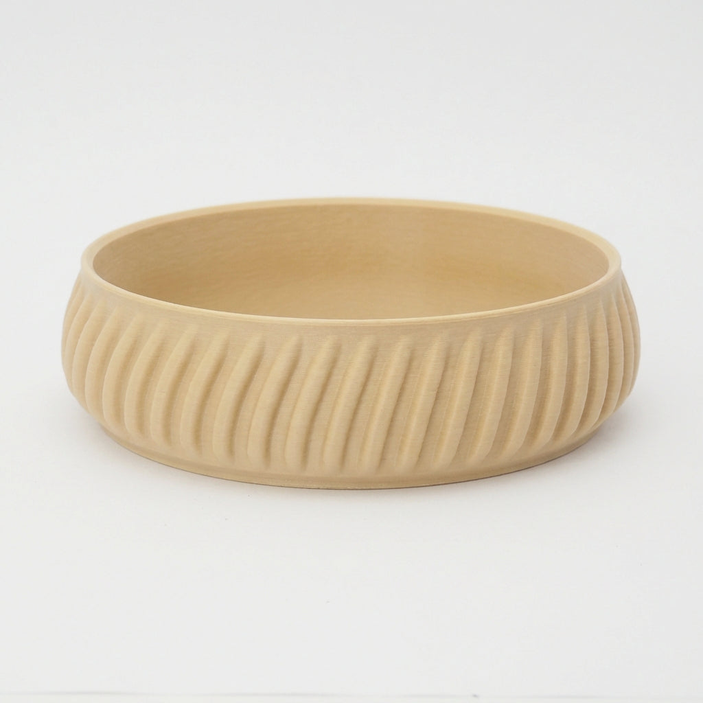 FLUTE smykkeskål i beige med rillet design til opbevaring af smykker
