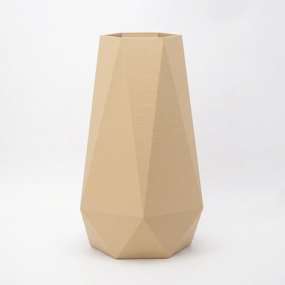 Beige geometrisk vase i minimalistisk dansk design