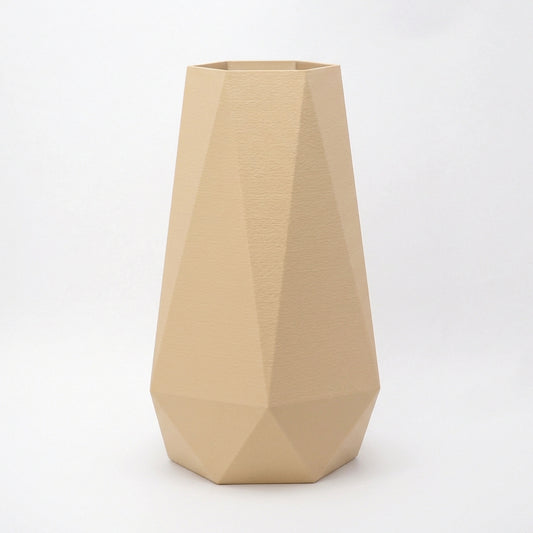 Beige geometrisk vase i minimalistisk dansk design