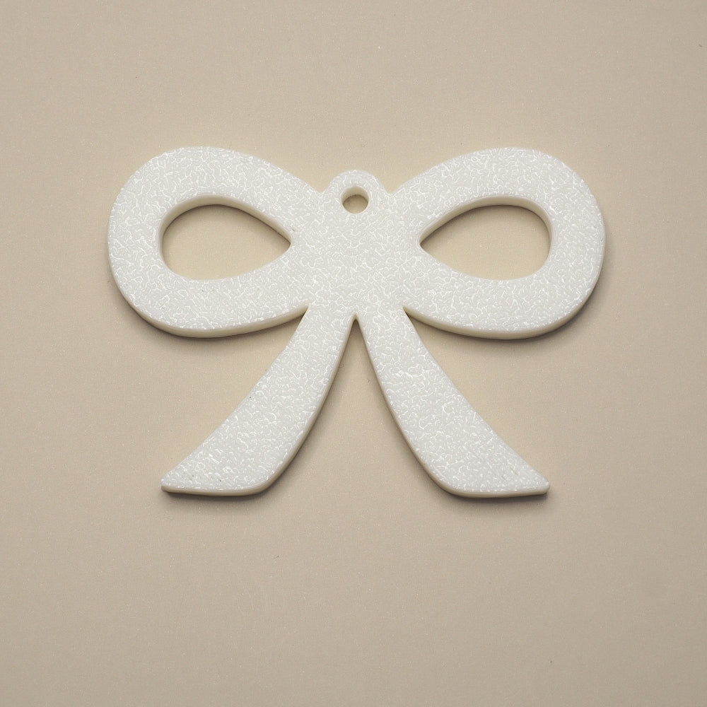 Hvid sløjfe julepynt – egnet til juletræ, adventsgaver, vinduer og dekorative grene.