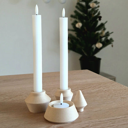 Modul juletræ med tre lysmoduler i rolige nuancer – fleksibel juleopstilling med ro, balance og detaljer valgt med omtanke