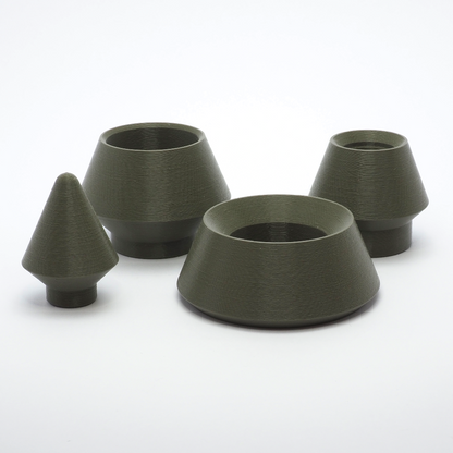 Modul juletræ lysestage i grøn, adskilt i fire dele til fleksibel brug