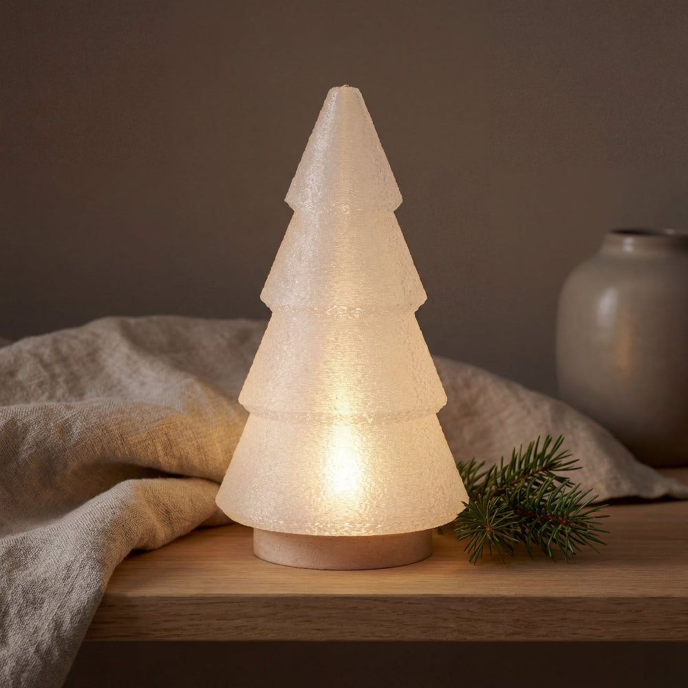 LED fyrfadsstage juletræ til fyrfadslys – minimalistisk julepynt med varmt og blødt lys uden stearin