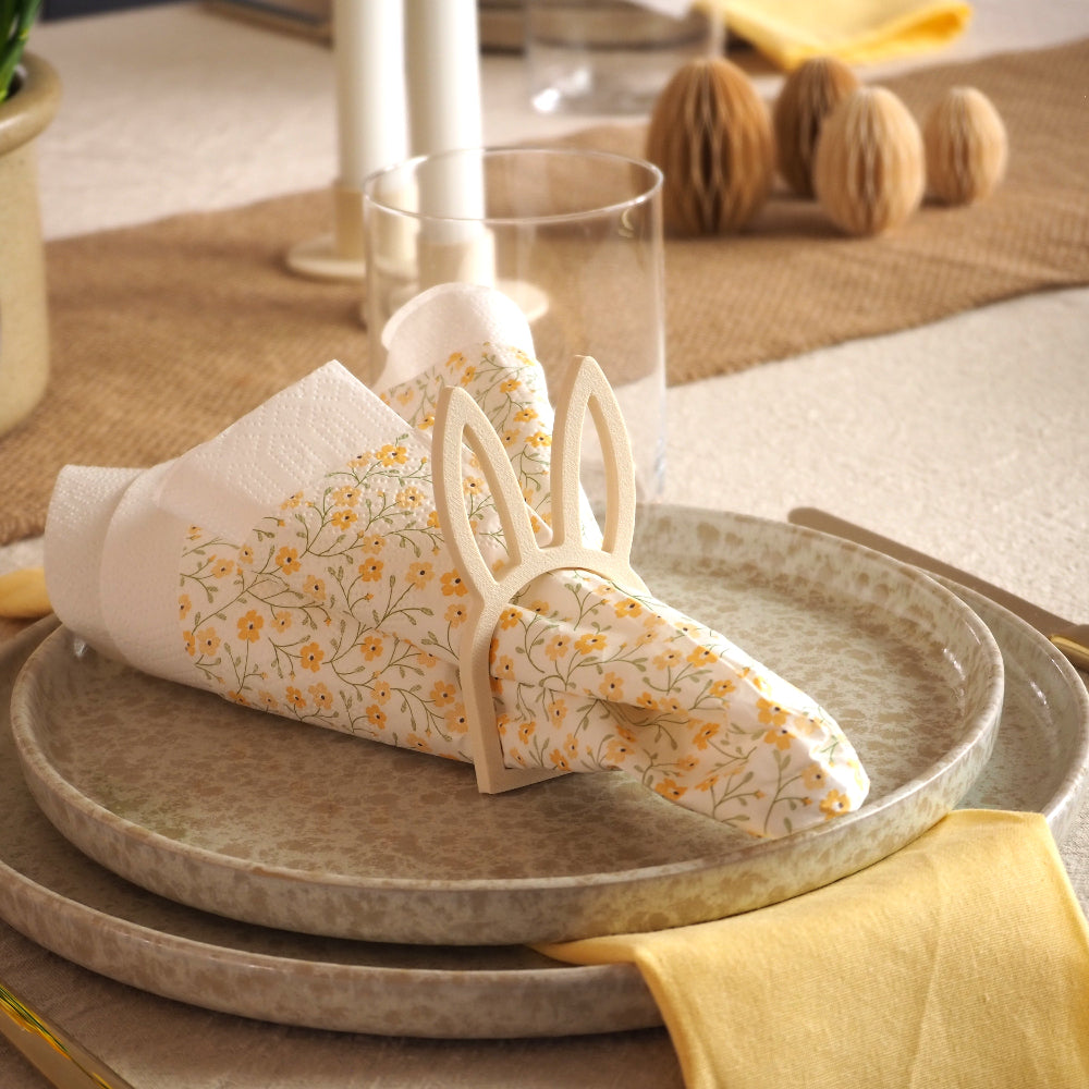 Servietring påskehare, 4-pak, beige