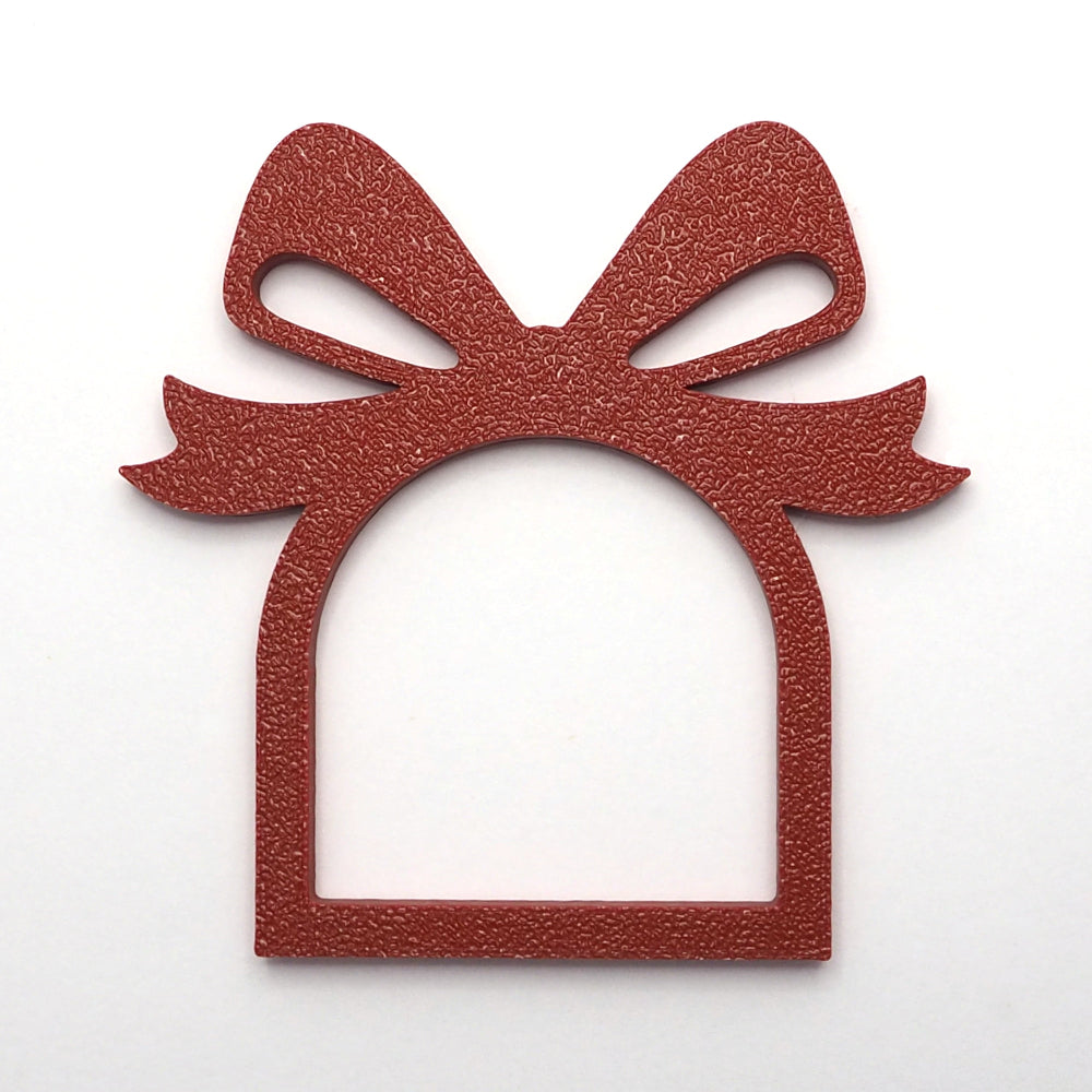 Rød servietring med sløjfe design, perfekt til jule som juleservietring til borddækning. 