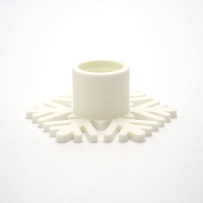 Snefnug lysestage i hvid - juledekoration i 3D print med skandinavisk elegance og bæredygtigt dansk design