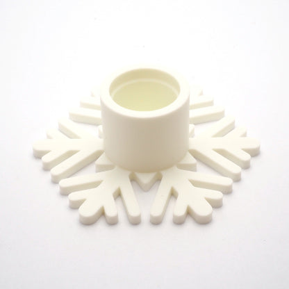 Snefnug lysestage i hvid - juledekoration i 3D print med skandinavisk elegance og bæredygtigt dansk design